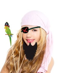 25 Pcs Pirate Photo Booth Props with Stick Pirates of The Caribbean Theme