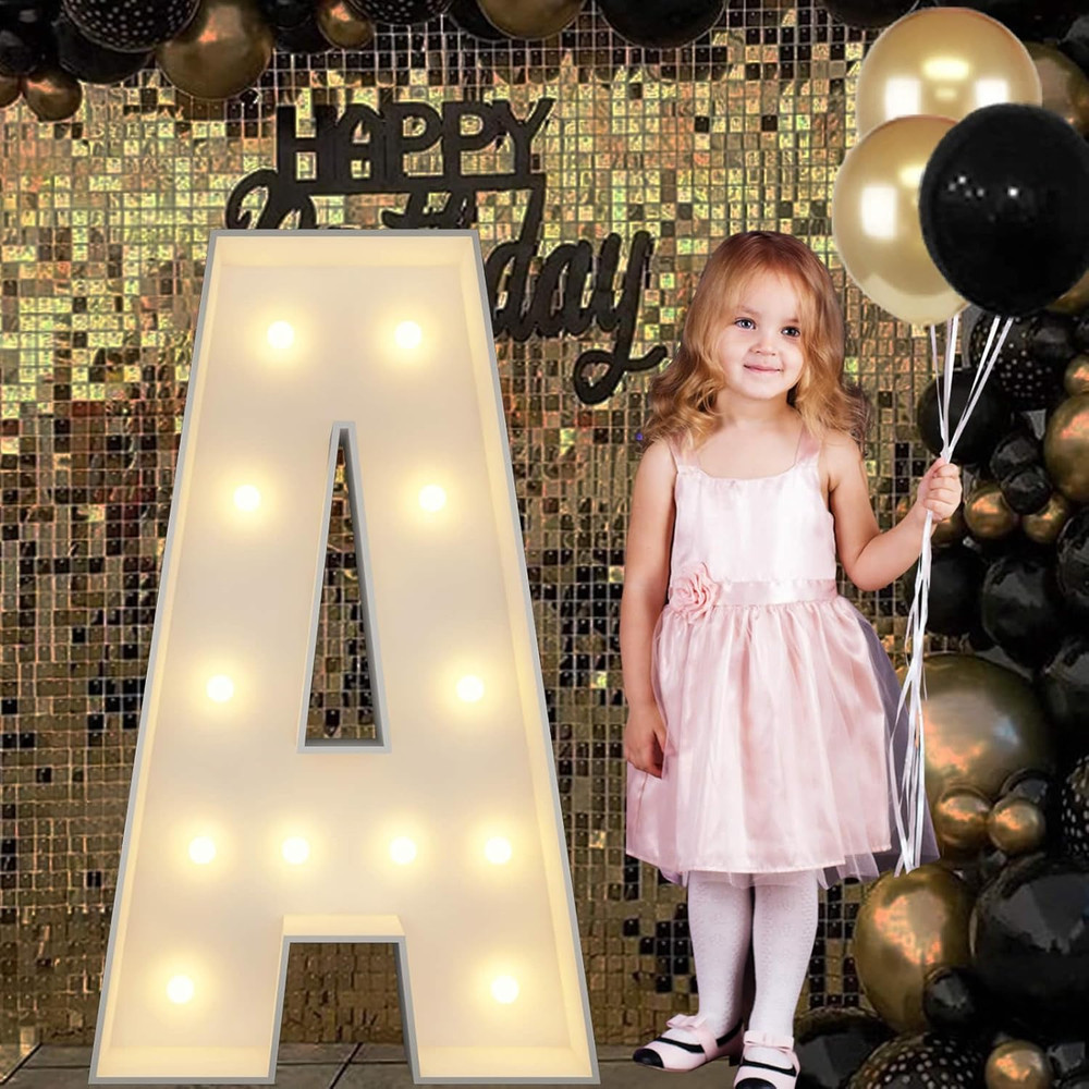 4FT Marquee Light up Letters A, Big Marquee Letter for Birthday Graduation Baby