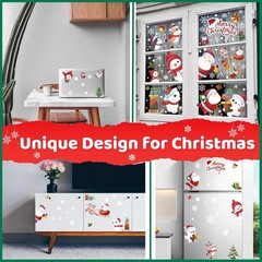 168 Pcs Christmas Window Decorations – Merry Clings White