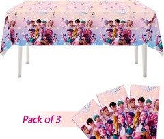 3PCSDemon Hunters BirthdayTablecloth Decorations,Plastic Waterproof Tablecloths