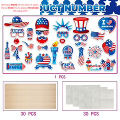 250th Anniversary Independence Day Photo Booth Props with Sticks,4th of July