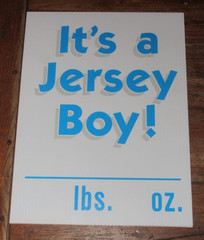 4 It’s A Jersey Boy Baby Birth Announcement Plastic Double Sided Sign Lot 12×16