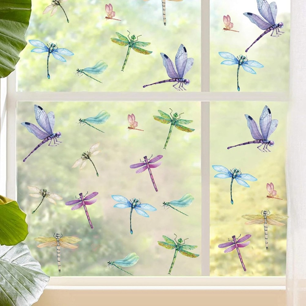32 Pieces Dragonfly Window Clings Anti-Collision As the Pictures Shown