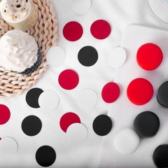Red Black White Party Decorations – 300Pcs Confetti Paper Dot Birthday Baby S…