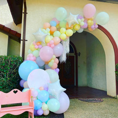 Pastel Balloons,12 Inch Macaron Pink Blue Purple Green Yellow Colorful Confetti