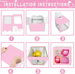 Pink Graduation Decorations Class of 2026 – Set of 4 Balloons Boxes with Letters