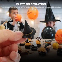12x Plastic Witch Hats Mini Halloween Witch Hats Wizard Hat for DIY Crafts Bottl