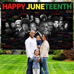 Juneteenth Decorations Happy Juneteenth Banner 72″ x 48″ African American Indepe