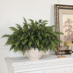 Juxdp Real Touch Christmas Cedar Branches-18 Inches, Artificial 18 in, Green
