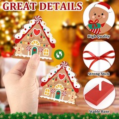 3 Pcs Christmas Wooden Gingerbread Man Table Decorations Tiered Tray Decor