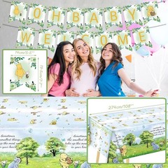 Winnie Baby Shower Decor – Backdrop, Cake Topper, Tablecloth
