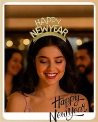 12 Pcs Glitter Happy New Year Headband Tiara New Years Party Favors 2026 New