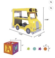 CoComelon JJ Birthday Table Decoration Kit Yellow Bus Centerpiece ABC Blocks