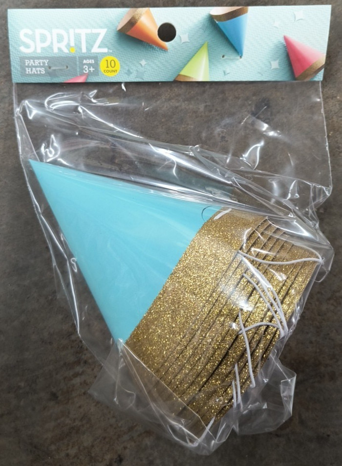 10PK Gold Sprinkle Multi Color Spritz Party Supply paper CONE FAVOR HATS Age 3+