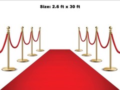 Red Carpet Runner 2.6×30 Feet Hollywood Party Decoration Non Slip Fabric Rug