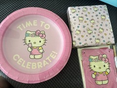 Hello Kitty Birthday Party Decorations 58pc Plates Napkins banner cake banner