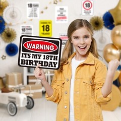 WERNNSAI 18th Birthday Party Decorations – 9PCS Wall Signs Funny Tags for Tee…