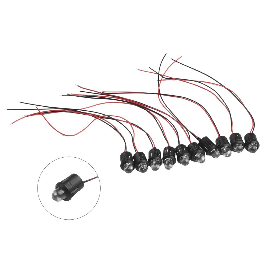 10 Pack 12V 10mm Pre Wired LED Bulb Cable with Bright and Consistent Light