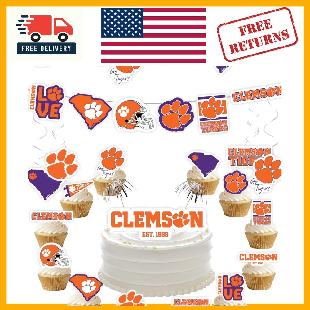Instant Setup Clemson Tigers Celebration Supplies – 42 Pieces for All Occasions