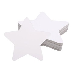 200 PCS 4×4 Inch White Star Paper Cutout Double Sided Shape Classroom DIY