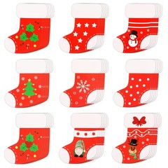 108 PCS Christmas Stocking Paper Cutouts 5.91×4.72 Inch 9 Styles Decor