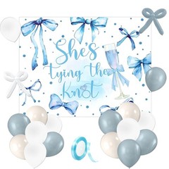 BACH AND BOUJEE She’s Tying The Knot Backdrop Blue Bridal Shower Banner
