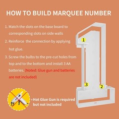 3FT Light Up Numbers & Letters, DIY Marquee Decor for Birthdays, Weddings & Anni
