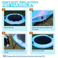 BEYOND MARINA Inflatable Water Hammock Floating Air Dock River Float with Mes…