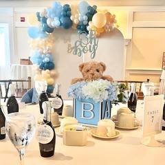 8 Set Baby Shower Centerpieces for Tables – 6 inch Wooden Boxes with Baby Let…