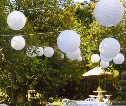 20x 14»/35cm white paper lanterns engagement wedding birthday party venue decor
