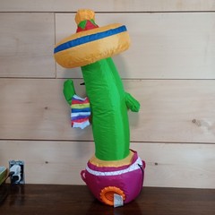 Gemmy Airblown Inflatable Tabletop Centerpiece Cactus 24″ Tall TexMex Quirky Fun