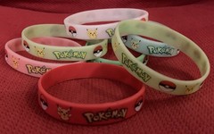 7pcs Pikachu Bracelet Pokemon Wristband Silicone Bracelet Game Children