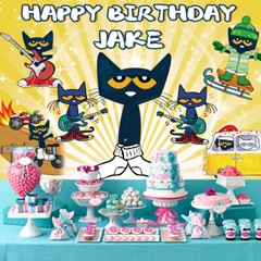 Pete the Cat Personalised Custom Banner Backdrop Party Supplies Birthday Gift