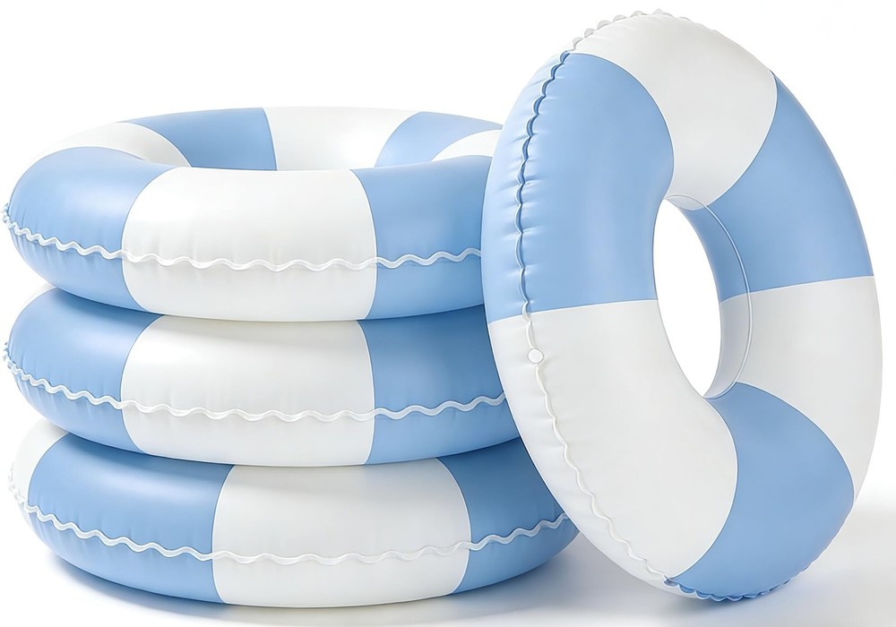 4PCS Inflatable Pool Floats 35″ Swimming Rings Large Inner Tube Swimming Pool…