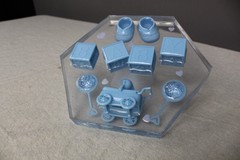 Hand crafted epoxy art !!!Blue Plastic Baby Shower Decoration with Blocks