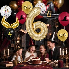 40-inch Number Magic Wizard School Balloons, Magic Wizard Themed Party Decora…