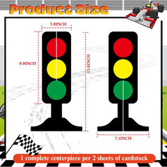 6 Pcs Traffic Light Racing Car Party Centerpieces 3D Cardboard Traffic Light Fas