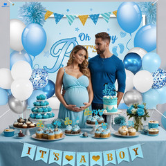 Blue Baby Shower Decorations for Boy Party Decor Kit with It’s