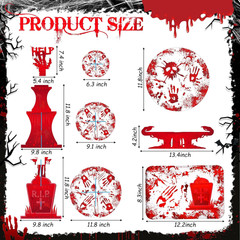 Sliner 5 PCS Halloween Party Decorations Bloody Cupcake Stand Bloody Handprint C