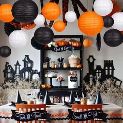 15pcs Paper Lanterns Decorative, Party Supplies for Halloween Thanksgiving Party