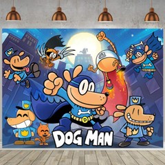 Dog Man Birthday Party Supplies Backdrop Banner Poster Party Decor Birthday Gift