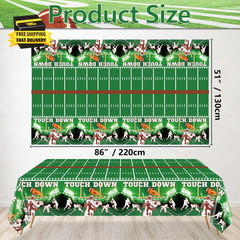 4Pcs Football Tablecloths, Rectangular Birthday Decorations Table Covers, Dispos