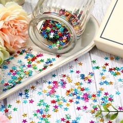 Rainbow Star Confetti Glitter Scatter Metallic Sequin Sprinkles Decor