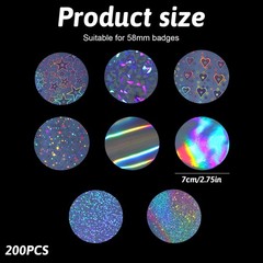 200 PCS Clear Badge Protective Film, 2.25 Inch Button Maker Supplies Plastic …