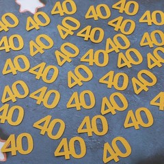 40th Happy Birthday Confetti Decorations Gold Glitter Number 40 Scatter