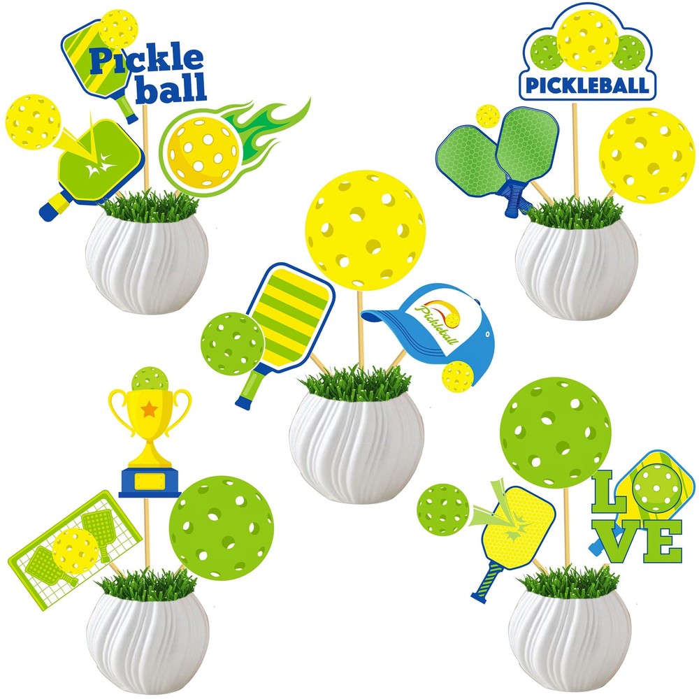 20 PCS Pickleball Party Centerpiece Sticks Table Theme Birthday Sport Decor