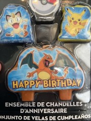 Pokemon Birthday Candle Set, 4ct Pikachu Poké Ball Charizard Party Supply New