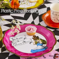 Talking Tables 12 x Alice in Wonderland Plates, Disposable Dishes Multicolor