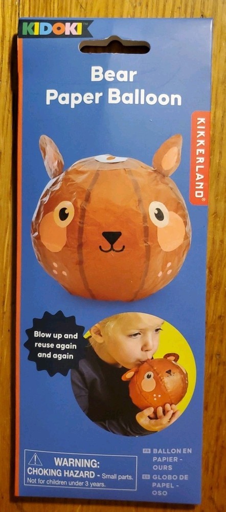 Kikkerland Kidoki Washi Paper Balloon 5.9″ – Bear design collapsible & reusable