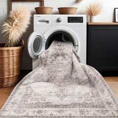 Washable Area Rugs 3×5 Entryway: Soft Low Pile Mat Machine Washable Indoor Do…